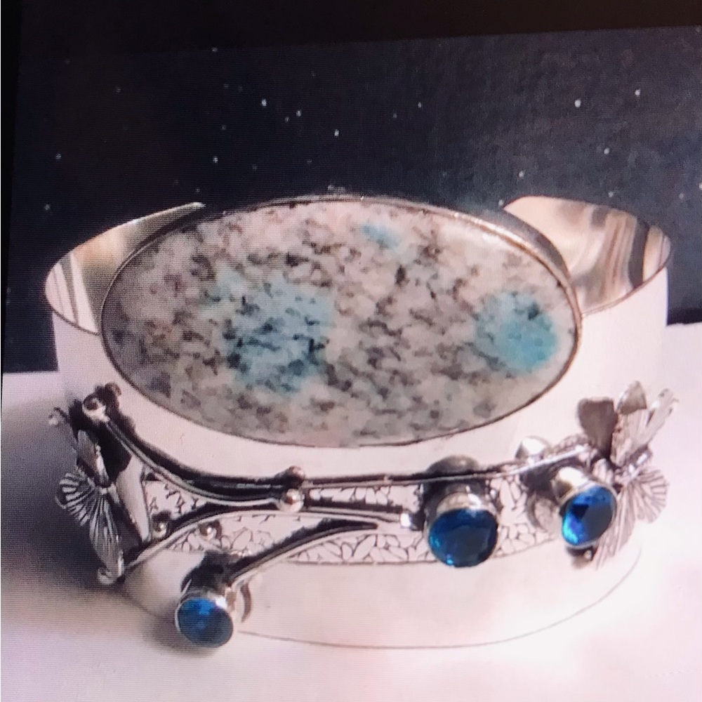 K2 Jasper Blue Topaz 925 Sterling Silver Cuff Bracelet